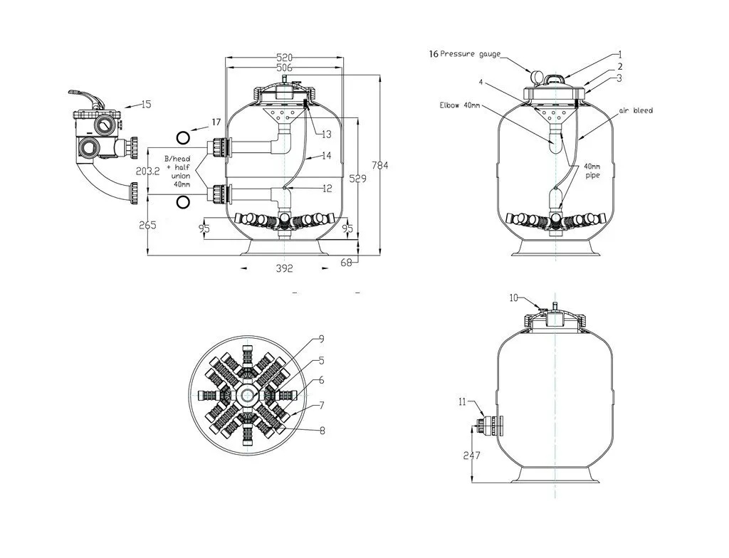 PPG Deluxe 20″ Sidemount Zwembad Filter ø 500 Mm 2 PPG Deluxe 20″ Sidemount Zwembad Filter ø 500 Mm - Afbeelding 2