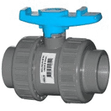 AquaForte PVC Kogelkraan 63 Mm Blauw Handvat