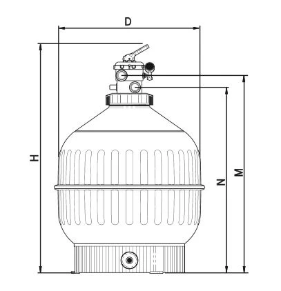 Astral Cantabric Top-mount Zandfilter 500 Incl. 6-wegklep 3 Astral Cantabric Top-mount Zandfilter 500 Incl. 6-wegklep - Afbeelding 3