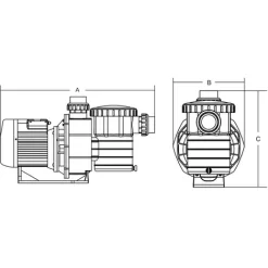 Mega Pool SB30 Zwembadpomp -Vijver Benodigdheden Verkoop Mega SB Tekening 2