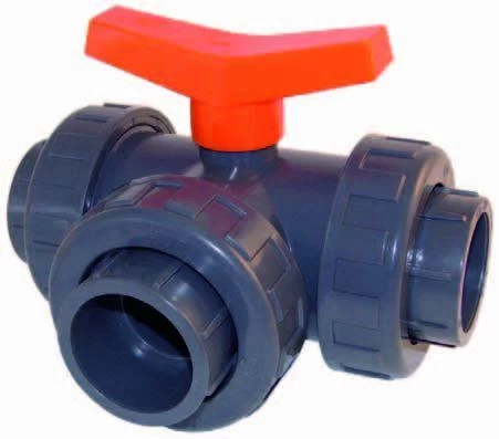 PVC Kogelkraan 3-weg 63 Mm L-Boring 1 PVC Kogelkraan 3-weg 63 Mm L-Boring