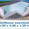 Zelfbouw Zwembad 6.00 X 4.00 X 1.50 Meter