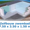 Zelfbouw Zwembad 7.50 X 3.50 X 1.50 Meter