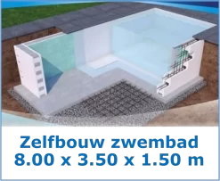 Zelfbouw Zwembad 8.00 X 3.50 X 1.50 Meter