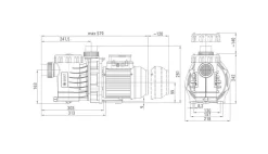 Vijver Benodigdheden Verkoop -Vijver Benodigdheden Verkoop Zwembad Pomp PPG Compact ECO Soft maatschets