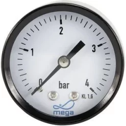 Manometer 63 Mm Buitendraad 0 – 4 Bar Zwart Type Droog